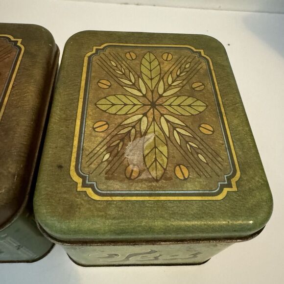 VTG Cheinco Tin Food Storage Canisters, 1970’s SET OF 4 Flour Tea Coffee Sugar - Picture 6 of 10